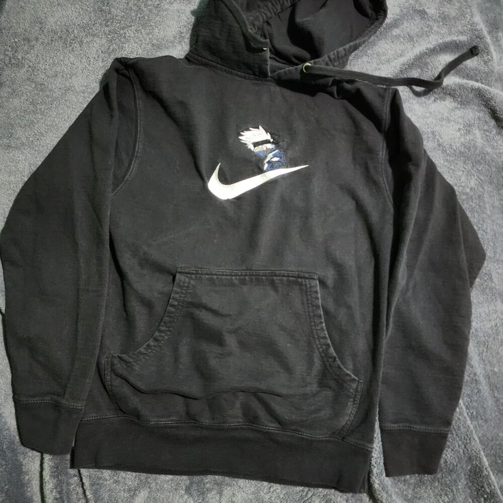 Nike Naruto Kakashi Embroidered Swoosh Anime Hoodie Black Size Men’s small